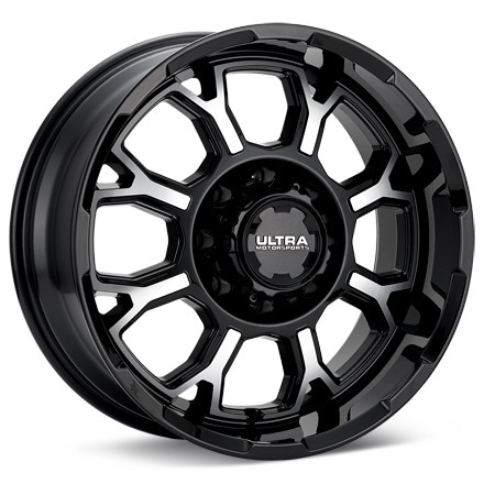 Ultra Commander 8-Lug Machined w/Gloss Black Accent Wheels 17 In 17x9 +12 124-7987U+12