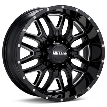 Ultra Hunter Black W/Milled Accent Wheels 18 In 18x9 -12 203-8981BM12