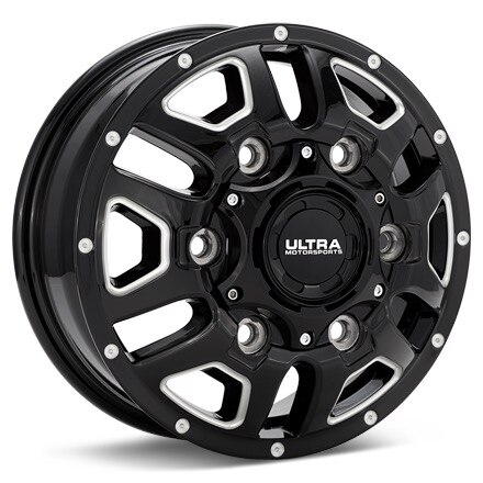 Ultra Hunter Dually Black w/Milled Accent Wheels 17 In 17x6.5 +129 003-7681FBM