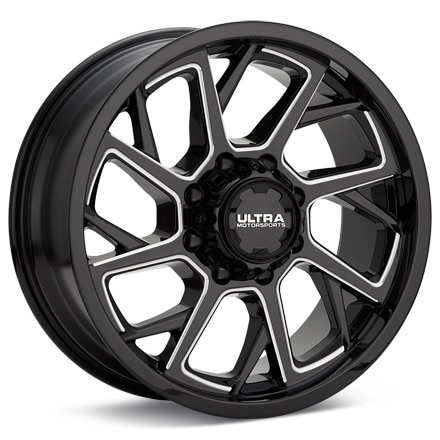 Ultra Patriot 8-Lug Gloss Black w/Milled Accent Wheels 20 In 20x10 -25 120-2181BM25