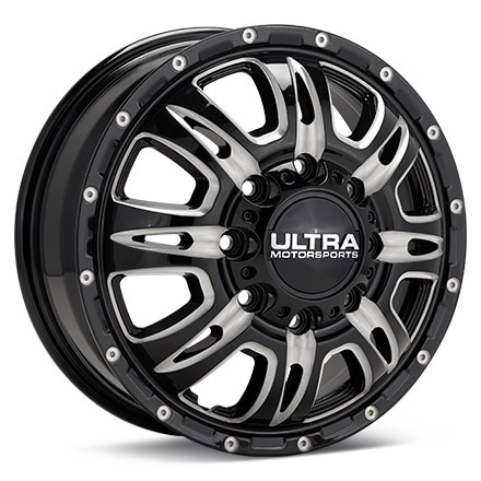 Ultra Predator II Dually Black w/Milled Accent Wheels 17 In 17x6.5 129 049-7692FBM