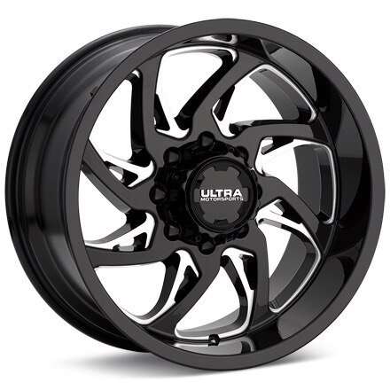 Ultra Villain 8-Lug Gloss Black w/Milled Accent Wheels 20 In 20x10 -25 230-2187BM25
