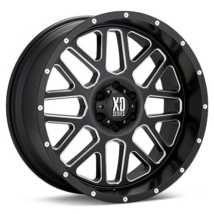 XD Wheels XD820 Grenade Black w/Milled Accent Wheels 20 In 20x10 -24 XD82021050924N