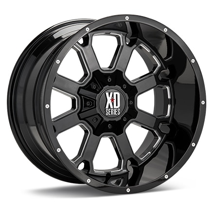 XD Wheels XD825 Buck 25 Black w/Milled Accent Wheels 20 In 20x9 0 XD82529035300