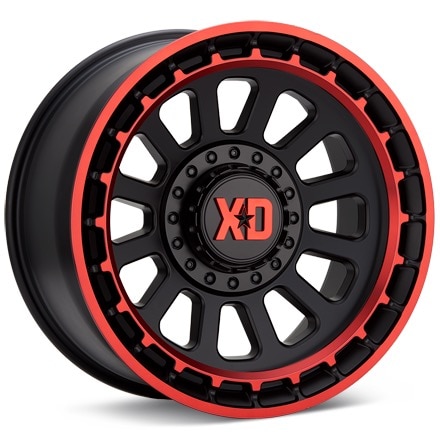 XD Wheels XD856 Omega Black w/Red Accent Wheels 17 In 17x9 +18 XD85679035918