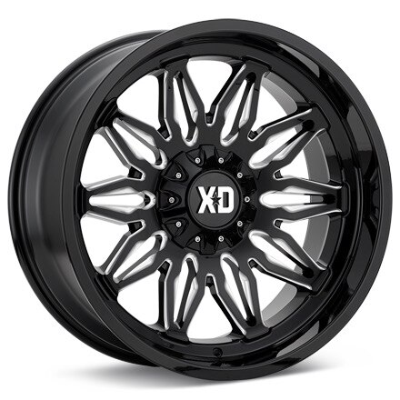 XD Wheels XD859 Gunner Gloss Black w/Milled Accent Wheels 20 In 20x10 -18 XD85921067318N