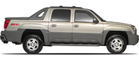 Vehicle in session - 2003 Chevrolet Avalanche 2500 2wd  Light Pewter
