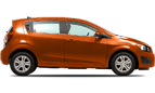 Vehicle in session - 2017 Chevrolet Sonic Hatchback LT Krypton Green Package Inferno Orange
