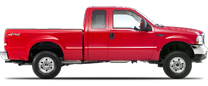 Vehicle in session - 2004 Ford F250 SupCab 4wd  Red