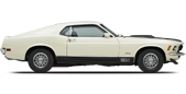 Vehicle in session - 1973 Ford Mustang 5-Lug  Wimbledon White