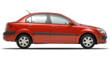 Vehicle in session - 2006 Kia Rio Sedan Base Model Tropical Red